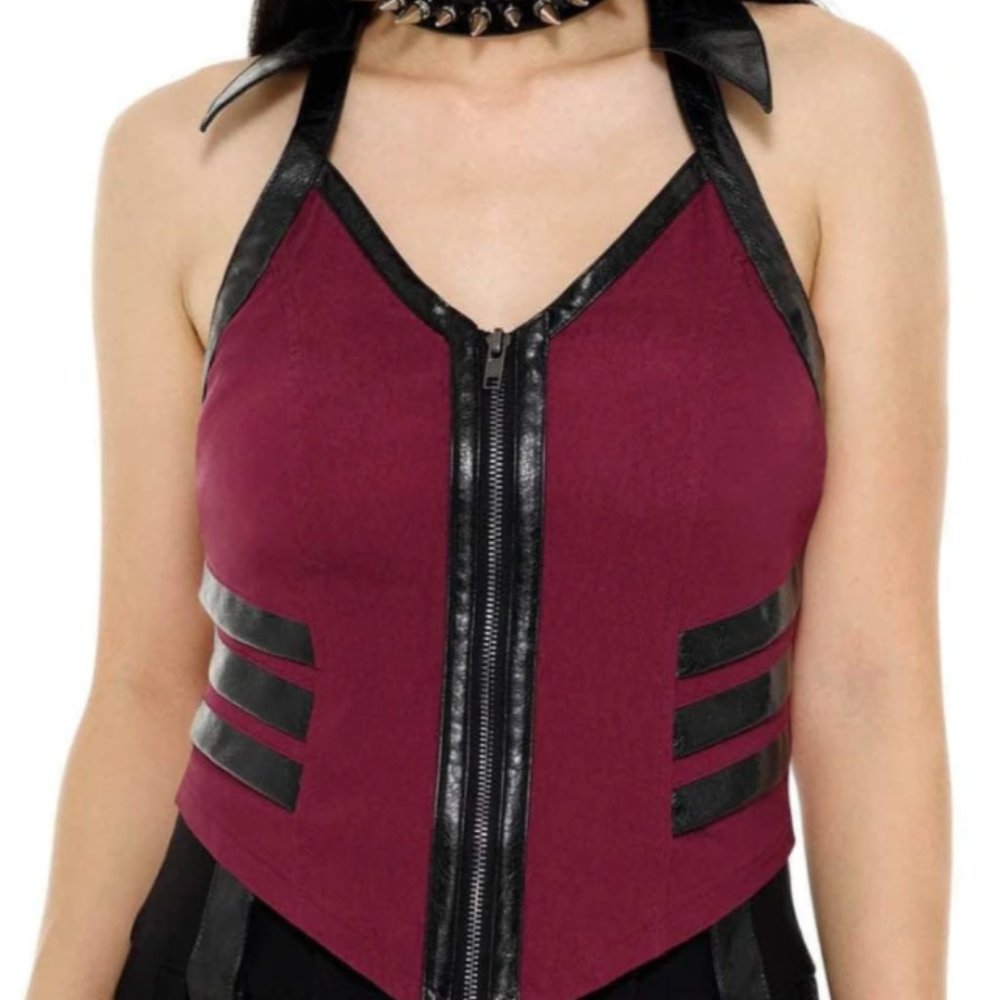 Killstar Anita Ammo Sexy Blood Red Halter Top XXL - Picture 2 of 4